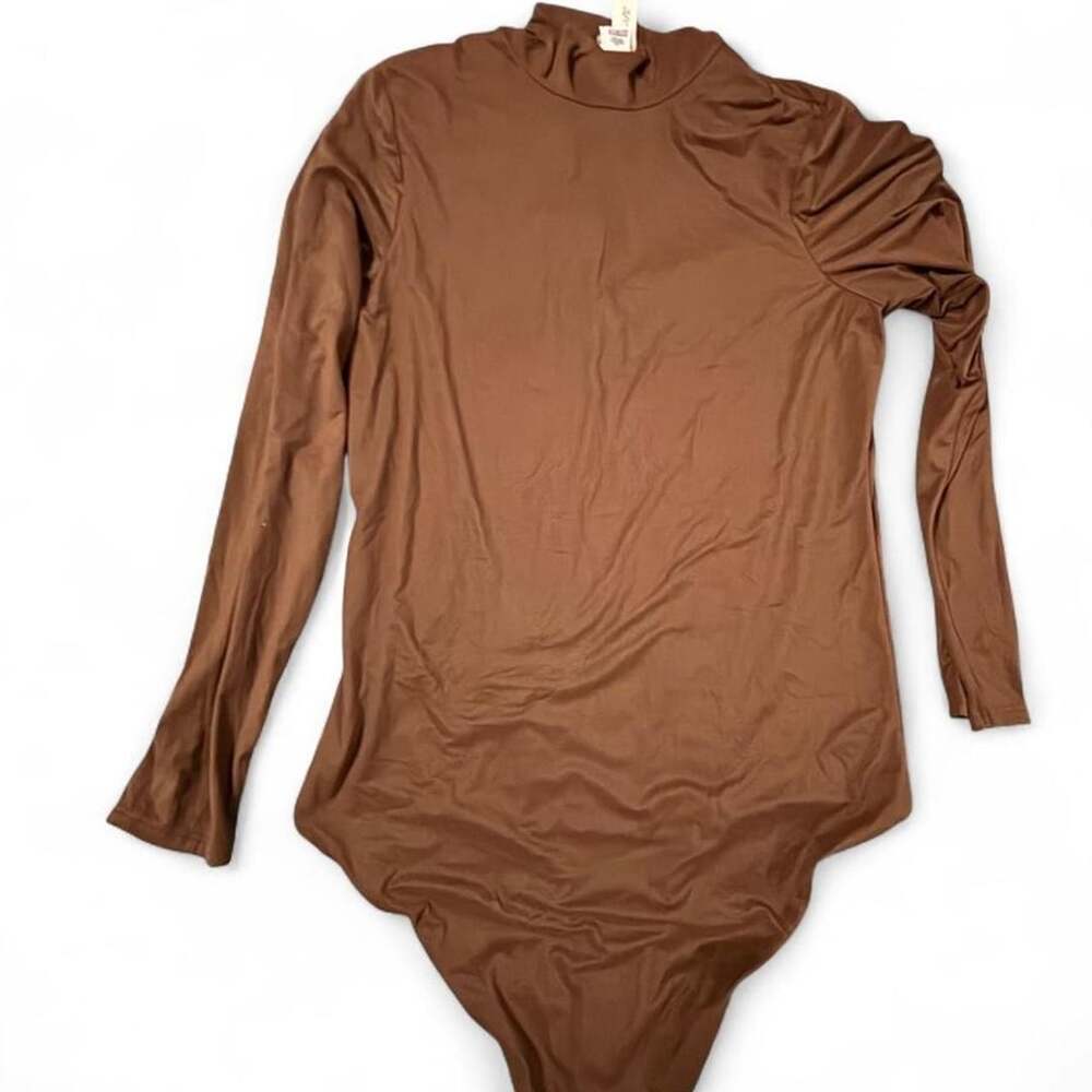 Victoria's Secret Mock Neck Long Sleeve Bodysuit Brown